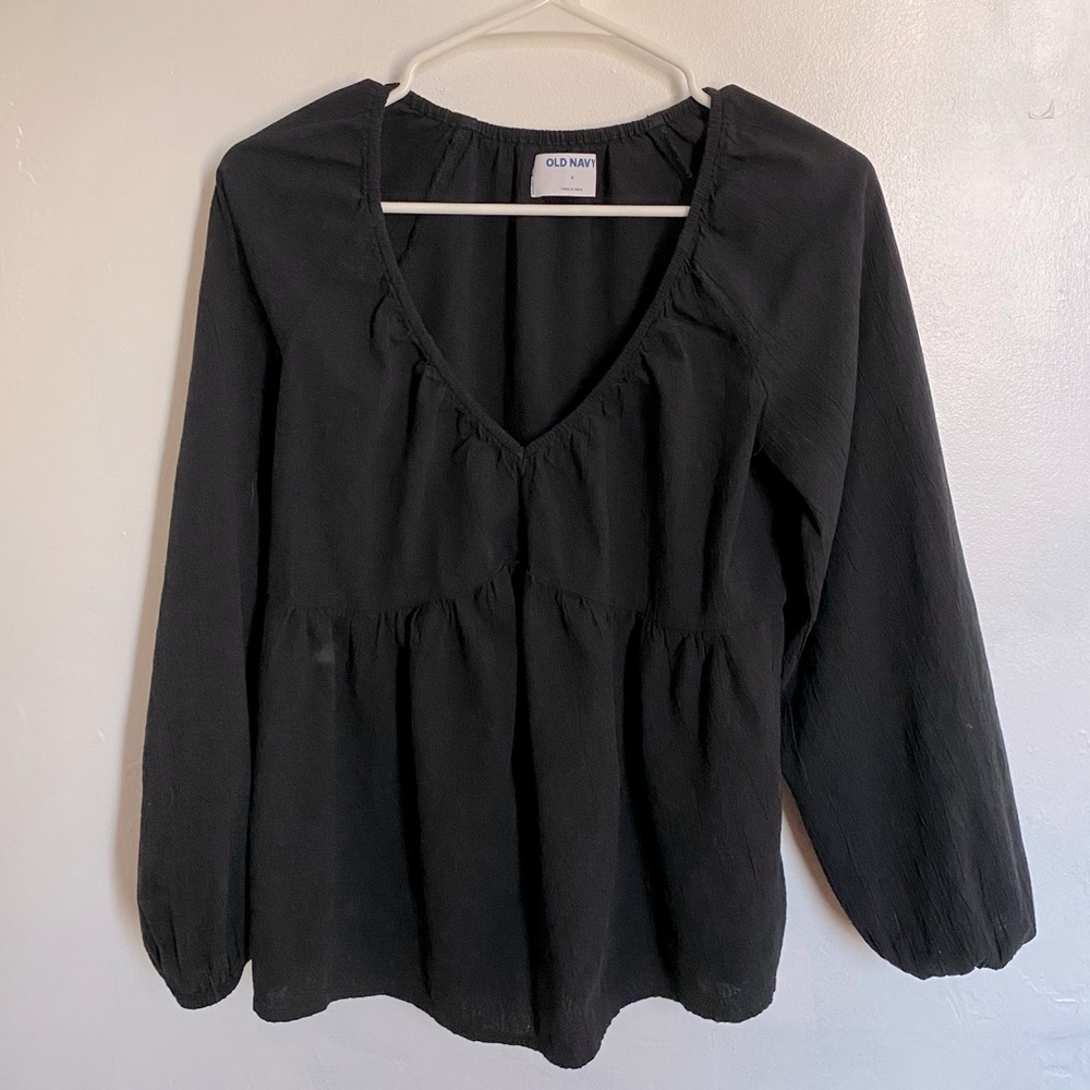 Old Navy Long-Sleeve V-Neck Crinkled Boho Top